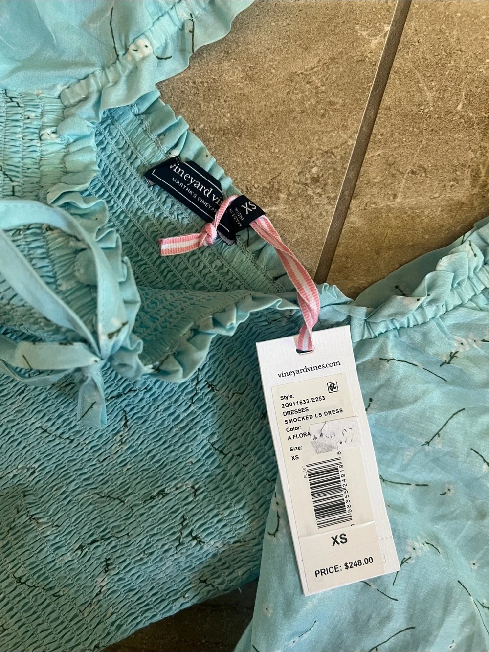 Vineyard Vines Light Blue Smocked Dress - Picture 2 of 6